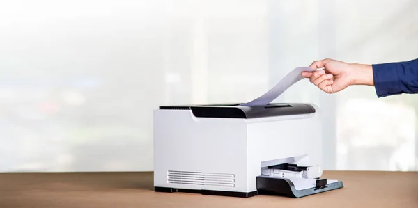 Impresora Fotocopiadora Escáner Oficina Lugar Trabajo Fotocopiadora Para Escanear Documentos — Foto de Stock
