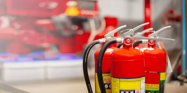 Fire Extinguishers Available Fire Emergencies — Stock Photo, Image