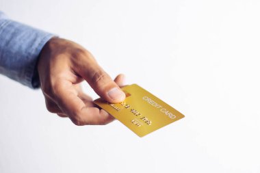 Online payment hands holding credit card and using laptop. Online shopping concept.