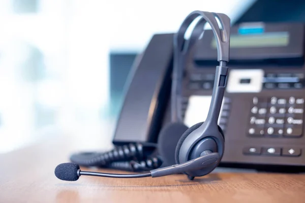 Kommunikationsunterstützung Call Center Und Kundenservice Helpdesk Voip Headset Für Das — Stockfoto