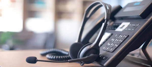 Kommunikationsunterstützung Call Center Und Kundenservice Helpdesk Voip Headset Für Das — Stockfoto