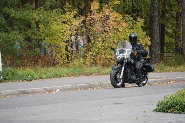 Sonbahar Motosiklet Kulüpleri Sezonun Kapanışı Için Toplandı Hava Soğuk Olacak — Stok fotoğraf