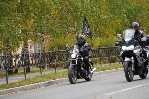 Outono Clubes Motoqueiros Reuniram Para Encerramento Temporada Vai Estar Frio — Fotografia de Stock