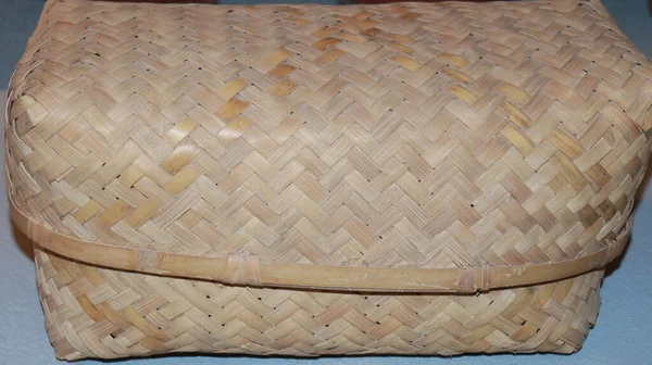 Kézzel Kötött Bambuszból Készült Doboz — Stock Fotó