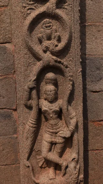 Koninklijke Toren Zou Dateren Uit Vijayanagara Periode Prachtige Sculptuur Van — Stockfoto