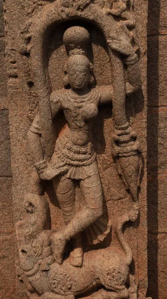Considera Que Pertenece Período Vijayanagara Una Hermosa Escultura Una Mujer — Foto de Stock
