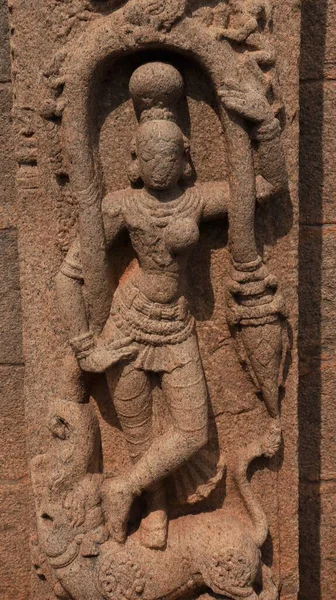 Het Behoort Tot Vijayanagara Periode Een Prachtig Beeldhouwwerk Van Een — Stockfoto
