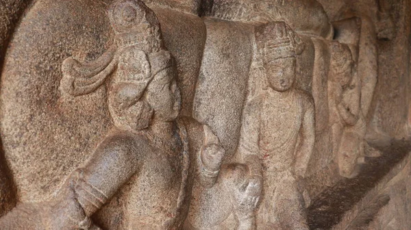 Templo Cueva Mahishasuramartini Los Ídolos Tallados Roca Son Dioses Hindúes —  Fotos de Stock