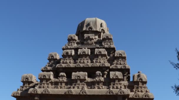 Este Grupo Monumentos Geralmente Chamado Cinco Rathas Pois Assemelham Aos — Vídeo de Stock