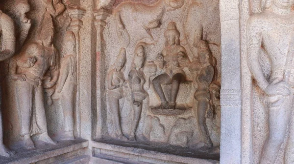 Templo Cueva Varaha Antiguo Estatuas Talladas Roca Esta Una Las —  Fotos de Stock