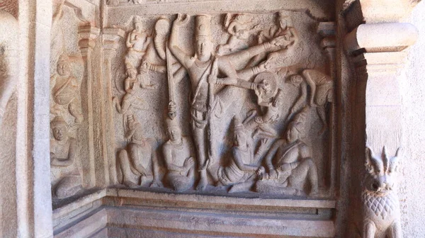 Temple Grotte Varaha Ancien Statues Sculptées Dans Roche Est Une — Photo