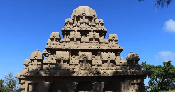 Group Monuments Generally Called Five Rathas Resemble Processional Chariots Temple — Stockfoto