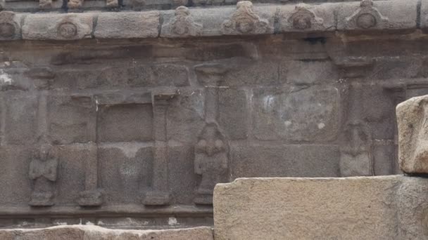 Stenen Tempel Een Strand Tempel Oude Stenen Gebeeldhouwd Van Boven — Stockvideo