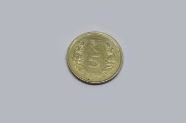 Hint parası 5 rupi, Hint parası, para, eski 5 rupi.
