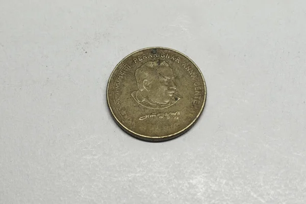 Индийская Валюта Perarignar Анна Пять Рупий Монета Индийская Валюта Деньги — стоковое фото