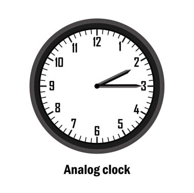 Analog saat zamanı. 02-15, beyaz arka planı var. vektör