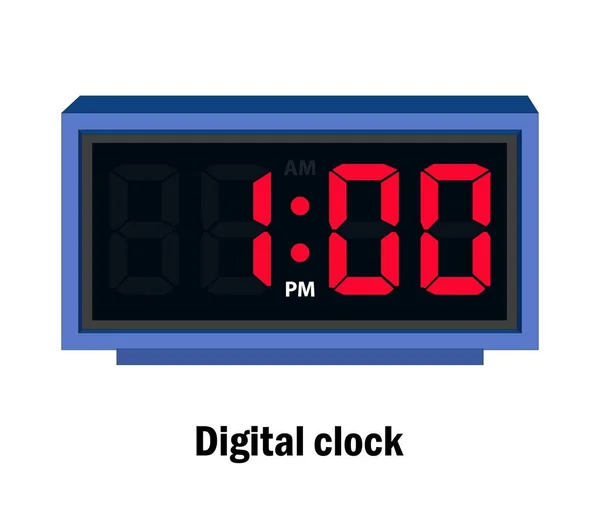 Dijital saat zamanı. 01.00, P.M vektörü.
