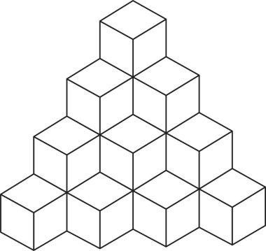 vector Cube outline. with white background
