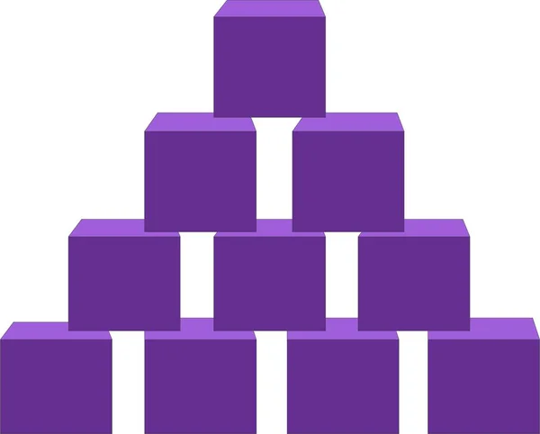 Abstract Cubes Purple Color Stacked Layers White Background — Image vectorielle