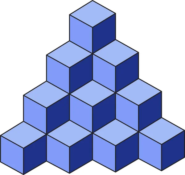 Vector Cube Blue Color White Background —  Vetores de Stock