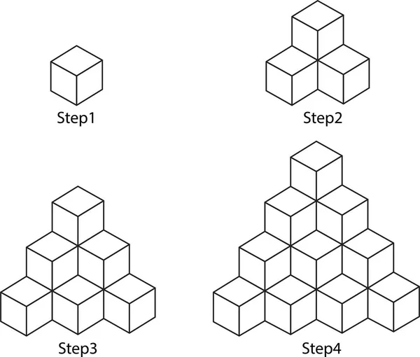 Abstraktní Geometrické Tvary Množiny Kostek — Stockový vektor