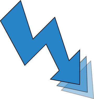check mark with arrow blue color. with white background