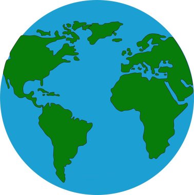 green world map or globe with white background