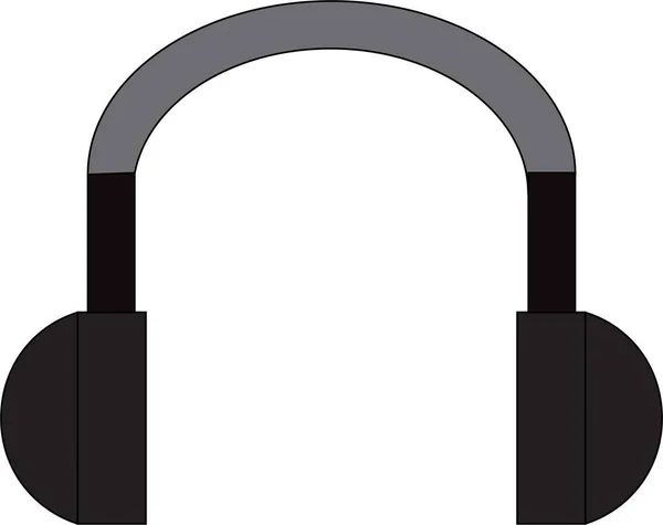 Headphones Black Vector Illustration White Background — Stock Vector