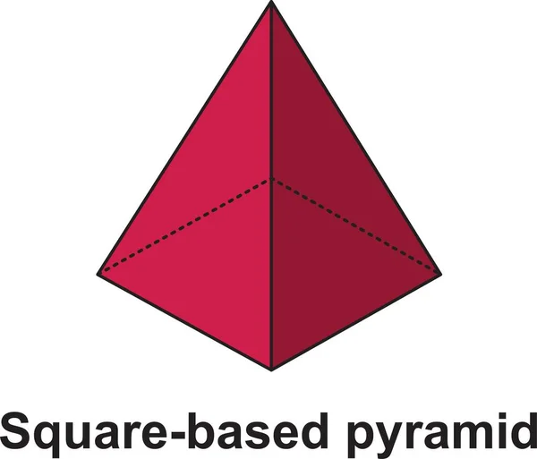 スクエアベースのピラミッド 抽象的な三角形のTシャツのデザインライトダークレッドの色のTシャツの前と背景色幾何学的な形状 — ストックベクタ