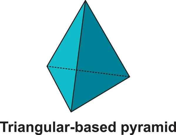 Abstract Triangular Based Pyramid White Background — Stok Vektör