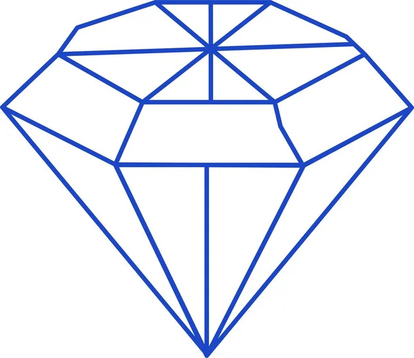 Diamond Icon Diamond Outline Blue Color White Background — Stockvektor