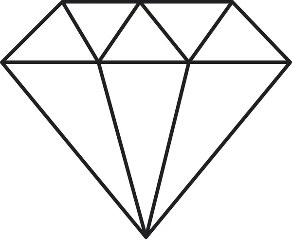 Diamond Icon Diamond Outline White Background — Stockvektor