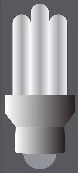 Απεικόνιση Ενός Λαμπτήρα Cfl Σκούρο Γκρι Φόντο — Διανυσματικό Αρχείο