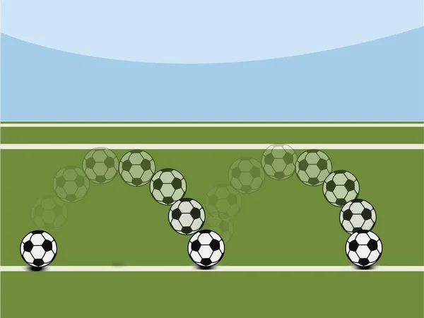 Soccer Football Field Football Bounces Ground — Stock vektor