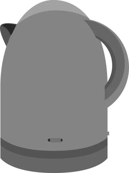 Illustration Cup Tea Teapot Gray Color — Vetor de Stock