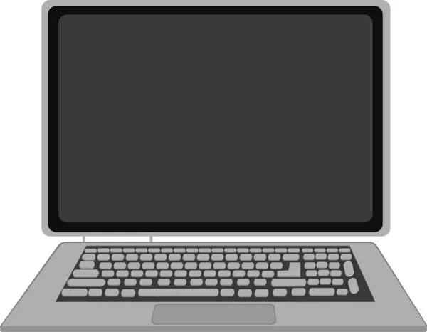 Laptop Computer Isolated Gray Background — Stock Vector