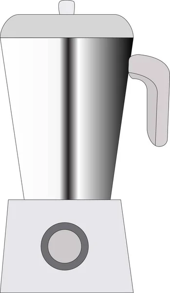 Illustration Electric Mixer Silver Color White Background — Stok Vektör