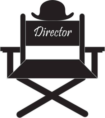 Beyaz arkaplanda yönetmen koltuğu ve kapsül simgesi