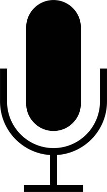 Mikrofon simgesi. beyaz arkaplan ile siyah beyaz renk