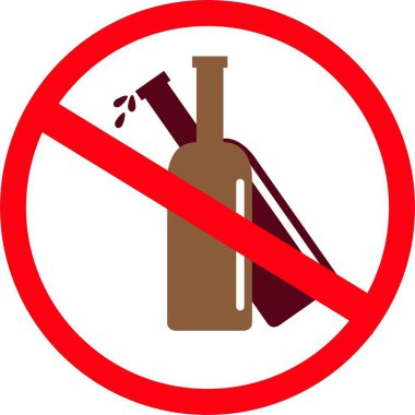 stop alcohol icon, no alcohol. vector. with white background