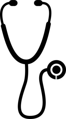 Steteskop ikonu. Vektör. beyaz arkaplan