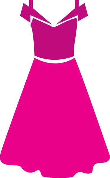 Φόρεμα Μόδας Κορίτσι Ροζ Χρώμα Λευκό Φόντο — Διανυσματικό Αρχείο