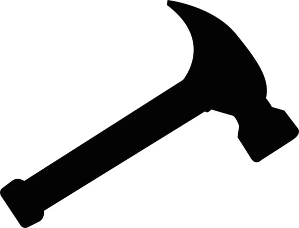 Hammer Icon White Background Black Color — Vetor de Stock