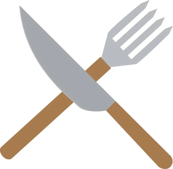 Cooking Icon Knife Fork White Background — Stock Vector