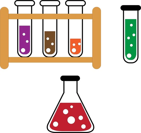 Пробирка Коническая Колба Белом Фоне — стоковый вектор