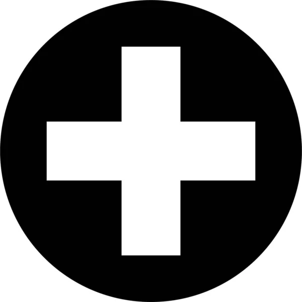 Cross Symbol Icon Black Circle Background Vector — 스톡 벡터