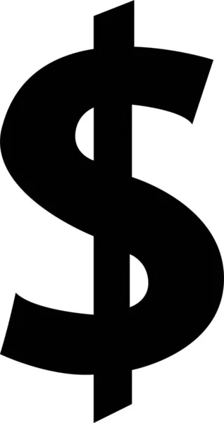 Dollar Symbool Pictogram Witte Achtergrond — Stockvector