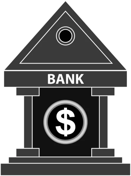 Bank Ikon Isoleret Hvid Baggrund – Stock-vektor