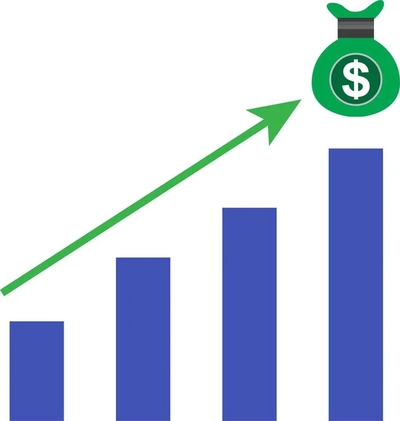 Экономика Увеличением Продаж Доходов Бар График Икона Растущего Рынка Экономики — стоковый вектор