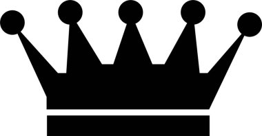 Taç simgesi siyah renk. beyaz arkaplan